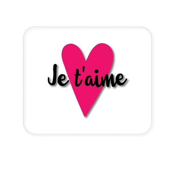 DistinctInk Mouse Pad - 1/4" Foam Rubber - Je T'Aime - Pink Heart