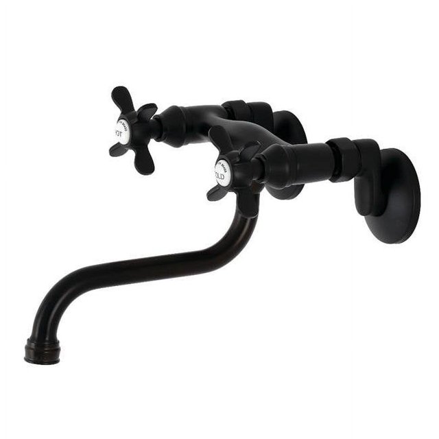 Kingston Brass KS116MB Robinet de Salle de Bain Mural Réglable, Noir Mat