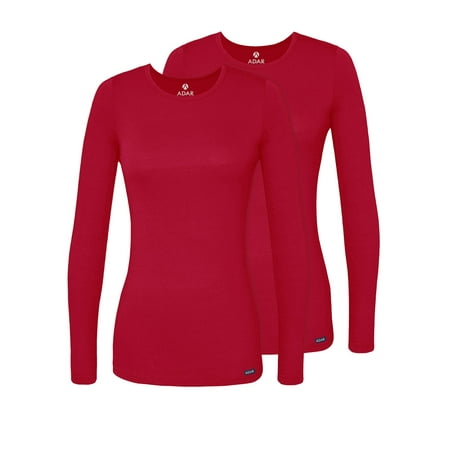 

Adar Underscrubs for Women 2 Pack - Long Sleeve Underscrub Comfort Tee