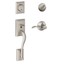 Schlage F Series F60VADDXACC619 Handleset, Keyed Key, 1 Grade, Satin Nickel