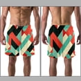 thumbnail image 3 of luoweisi Men's Beach Shorts Quick Dry Swim Trunks with Mesh Lining Geometry L, 3 of 5