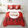 thumbnail image 2 of Erosebridal Merry Christmas Bedding Sets Twin Size, Reindeer Elk Comforter Sets with Sheets, Red Reversible Bed Set, Super Cozy Bedroom Decor, 7 Pieces, 2 of 4