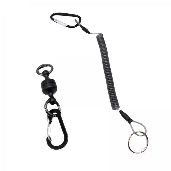 2 Soportes De Liberación De Red Magnética Para Pesca Con Mosca, Cordón En Espiral, Cuerda, Mosquetón