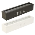 thumbnail image 2 of 6 Compartment Design Wooden Tea Storage Box, Retro Style, Transparent Acrylic Panel for Home Storage, 2 of 8
