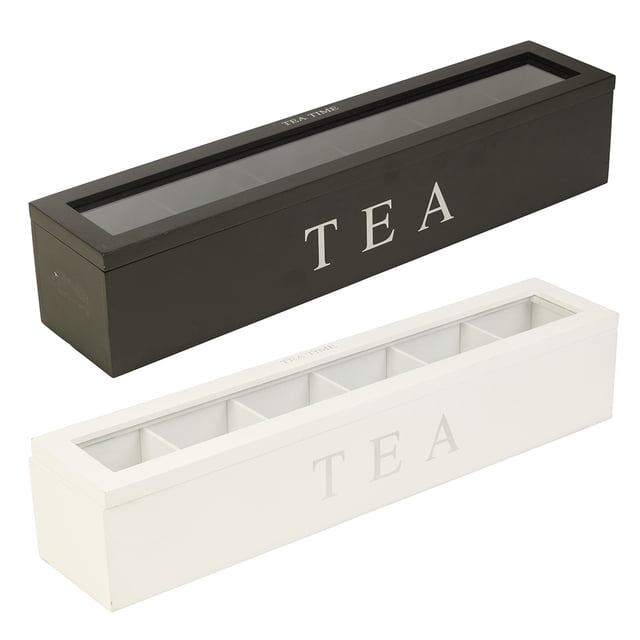 Caja de madera para almacenamiento de té, bolsa para té y café, caja de almacenamiento para paquetes de azúcar, contenedor de almacenamiento para el hogar