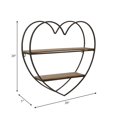 thumbnail image 3 of Estante de Pared con Forma de Corazón Flotante de Metal y Madera Estantes Decorativos para Hogar Oficina Dormitorio o Sala de Estar Negro 20 x 5 x 20, 3 of 6