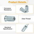 thumbnail image 3 of 25 Pcs Threaded Insert for Wood, 1/4 - 20 Threaded Studs 20mm Length, Silver, 3 of 6