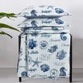 thumbnail image 3 of Nautical Sea Shells Quilt - Reversible Bedspread Set, 3 of 3