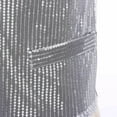 thumbnail image 5 of Kaerm Men's Shiny Sequined Vest Sleeveless V-neck Waistcoat Open Front Jacket Coat Vest Tops Silver 150/M, 5 of 7