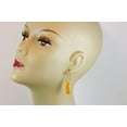 thumbnail image 3 of 14k Yellow Gold Aventurine Earrings Large Faceted Teardrop Long Drops Yellow Orange Spyglass Designs Designed for Adult Women, 3 of 5