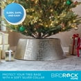 thumbnail image 4 of BIRDROCK HOME 4-Panel Hammered Metal Christmas Tree Collar - Stylish Holiday Tree Skirt Alternative - Durable Iron Construction Base Cover - Protects Tree Base from Pets - Easy Assembly - Silver, 4 of 9