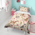 thumbnail image 4 of Pitbull Dog and Flower Floral Duvet Cover and Pillowcase Set for Single Bedding, Bedroom Accessories for Kids Teens, 4 of 5