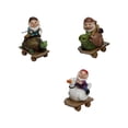 thumbnail image 2 of Precios Reducidos, Juego de tres adornos de gnomos de jardín en forma de scooter, decoración para exteriores, regalo de Navidad, artesanías de resina Akmoler, 2 of 6