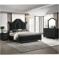 thumbnail image 5 of Queen Upholstered Platform Bed Frame with Diamond Tufted Headboard and Nailhead Trim, Modern Low Profile Black Bedroom Furniture, 5 of 6