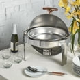 thumbnail image 3 of Celebrations by Denmark Tools for Cooks 5 Piece 6.3 Quart Stainless Steel Round Chafing Dish Set with Roll Top Lid, 3 of 6