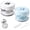 White+Blue, variant on All-in-One Retainer Case with Cleaning Basket & Mirror, Denture Soaking Cup with Removable Tray, Portable Mouth Guard Storage Box for Retainers, Dentures, Night Guards, Travel & Daily Use (White)