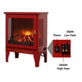 thumbnail image 6 of 17" Freestanding Electric Fireplace Stove, 5000 BTU Electric Fireplace Heater with Realistic 3D Flames and Overheat Protection, 700W/1400W, Red, 6 of 9