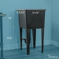 thumbnail image 2 of TEHILA Space Saver 16 Gallon Black Utility Sink with Black Steel Legs, 2 of 9