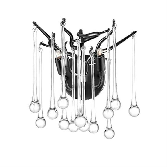 CWI Lighting Anita 2 Light Glass Indoor Wall Sconce in Black