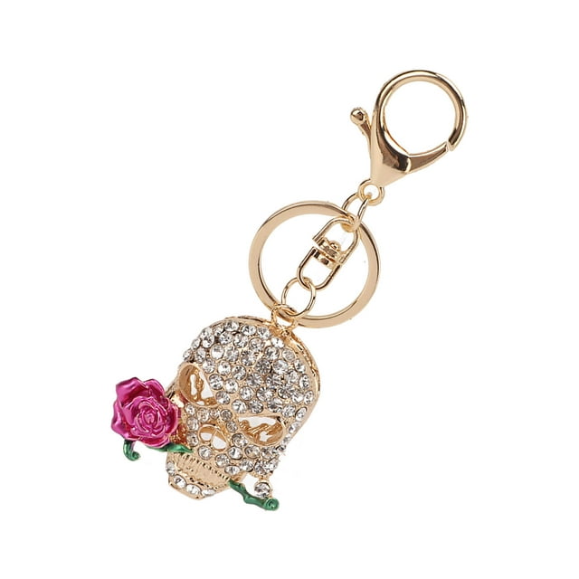 Porte-clés, Porte-Clés Skull Death Rose Skull Porte-Clés Voiture Haute Performance