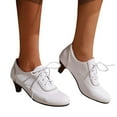 thumbnail image 5 of Women's Mary Jane Pumps Chunky Block Shoes Adorable Vintage Shoes Unique Round Toe Lace Up, 5 of 8