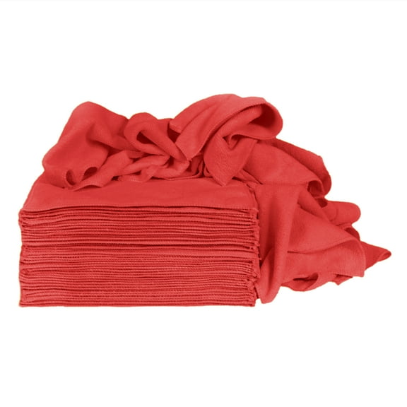 CleanAide 12 x 12 in. 300 GSM Microfiber Cleaning Towels – 50-Pack Red