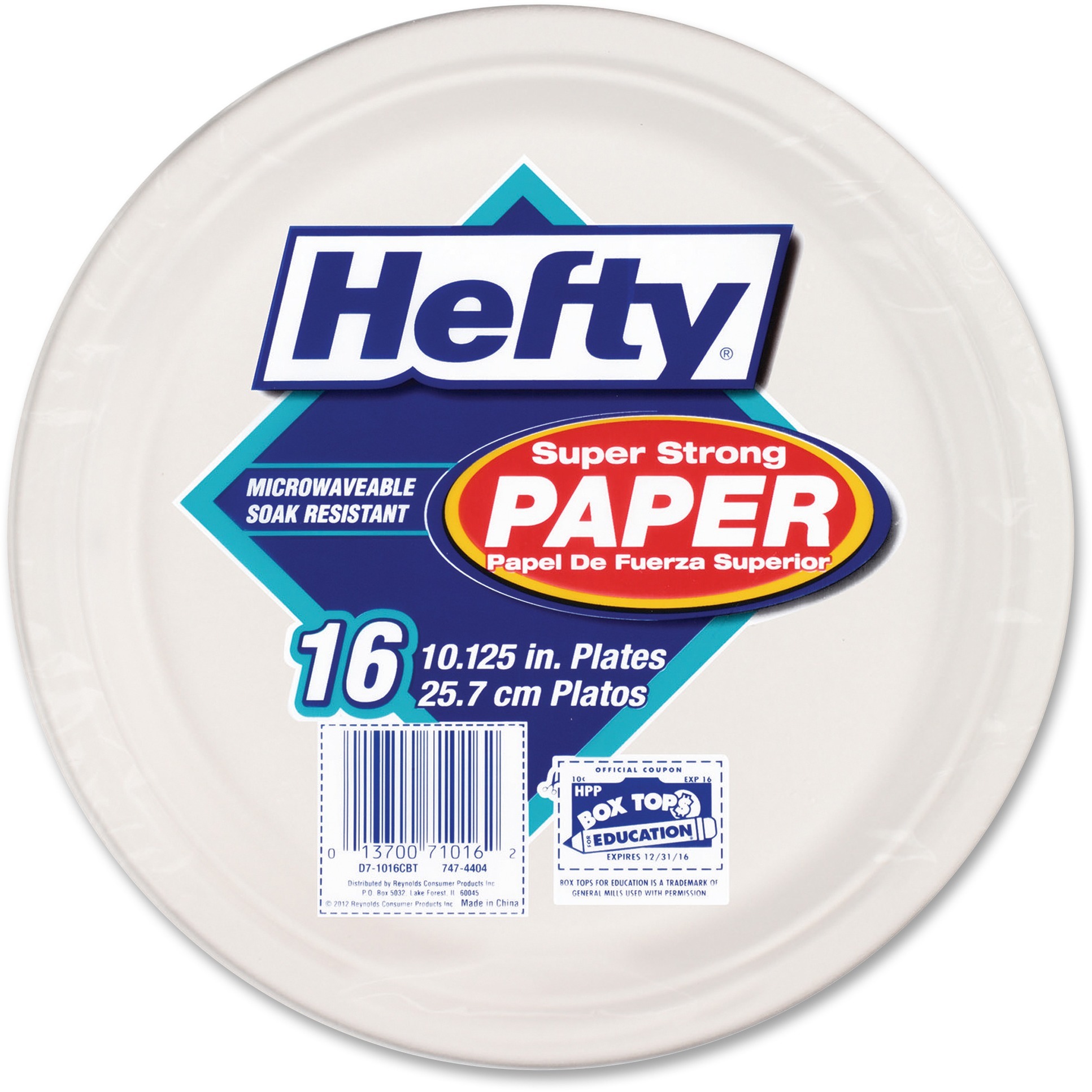 Hefty Super Strong White Paper Plates, 192 Count