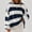Royal Blue, variant on Womens Long Sleeve Oversized Striped Crew Neck Loose Fit Knitted Sweaters, M