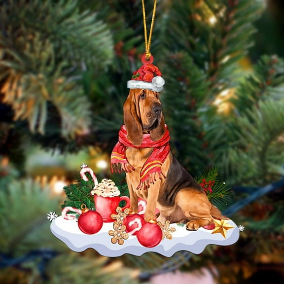 Acrylic 2D FLAT - Bloodhound 1-Better Christmas Hanging Ornament - Holiday Tree Decoration