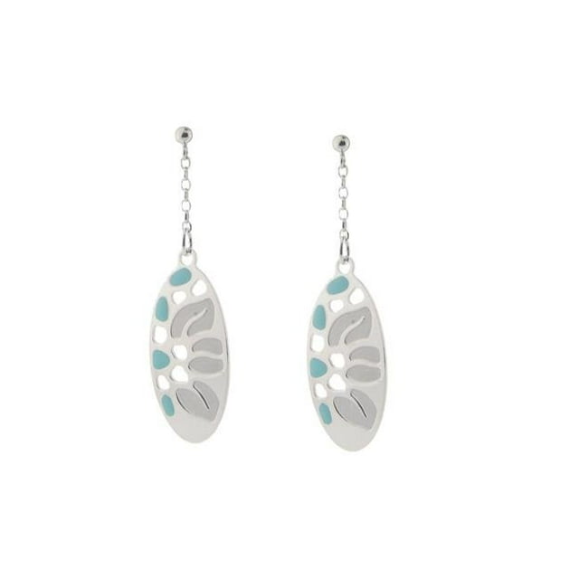 Boucles d'Oreilles Racines Turquoise Ovale Étrusque en Argent Sterling