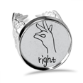 thumbnail image 1 of Black Right Personalized Gesture Pattern Ring Adjustable Love Wedding Engagement, 1 of 3