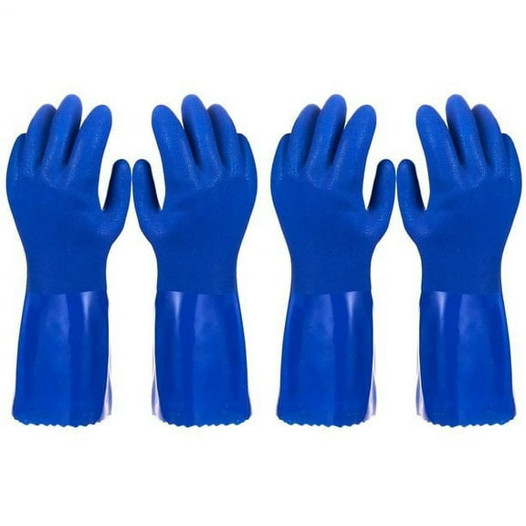 Zhuge Pack of 2 Pairs Household Gloves，Dishwashing Gloves，Rubber Gloves，Blue