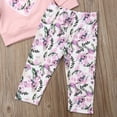 thumbnail image 6 of Toddler Baby Girls Kids Outfit Floral T-shirt Tops Long Pants Headband Autumn Clothes Set, 6 of 7