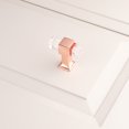 thumbnail image 4 of knobelite 20 Pack Kitchen Cabinet Knob Square Square Acrylic Clear Crystal Drawer Pull, 1.57 inch Length Cabinet Handle with Zinc Alloy Base Dresser Knob Polished Rose Gold Finish, 4 of 5