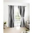 thumbnail image 4 of Fsddascl Gray Stripes Blackout Curtains for Bedroom/Living Room, Thermal Insulated Kitchen Curtains, Vintage Farmhouse Greyish Ripple Pattern Grommet Darkening Window Treatment Drapes 42"x63"x2, 4 of 8