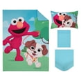 Sesame Street Furry Friends Elmo and Puppy 4 Piece Toddler Bed Set ...