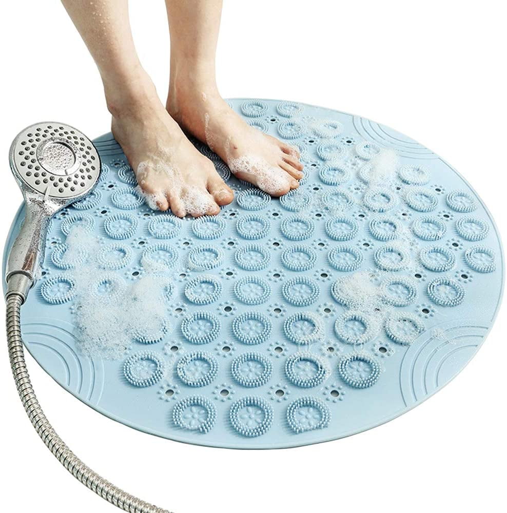 Bath Shower Floor Mat Non Slip Mildew Resistant,Anti-Slip Shower Mat Sky Blue 