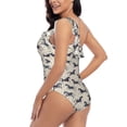 thumbnail image 4 of Salouo Horse Pattern One Shoulder Ruffled One Piece Swimsuit for Women V Neck Swimwear Tummy Control Bathing Suit-XX-Large, 4 of 6