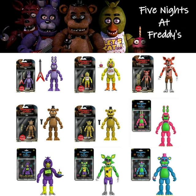 FNAF FIVE NIGHTS AT FREDDY'S Springtrap Ensemble de 9 Figurines d'Action Articulées