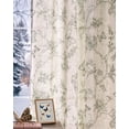 thumbnail image 2 of Cortinas de lino floral Jinchan 214x213 cm con mariposas en verde salvia, 2 of 9