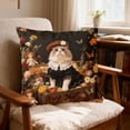 thumbnail image 1 of Funda de almohada corta de felpa de poliéster con diseño de gatos | Funda de cojín decorativa para sofá de 45 x 45 cm sin relleno | Decoración para el hogar con estampado de gatos multicolor, 1 of 6