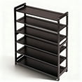 thumbnail image 5 of Zimtown Bamboo Shoe Rack, 6 Tier 24 Pairs Shoe Storage Organizer Space Saving for Entryway Home, Coffee, 5 of 17