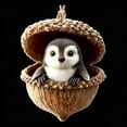 thumbnail image 4 of Forest Animal Acorn Ornaments 2026, Sleeping Penguin in Acorn Shell Ornament 2026 – 3D Resin Hanging Decor, Cozy Woodland Keepsake for Holiday Tree, 4 of 8