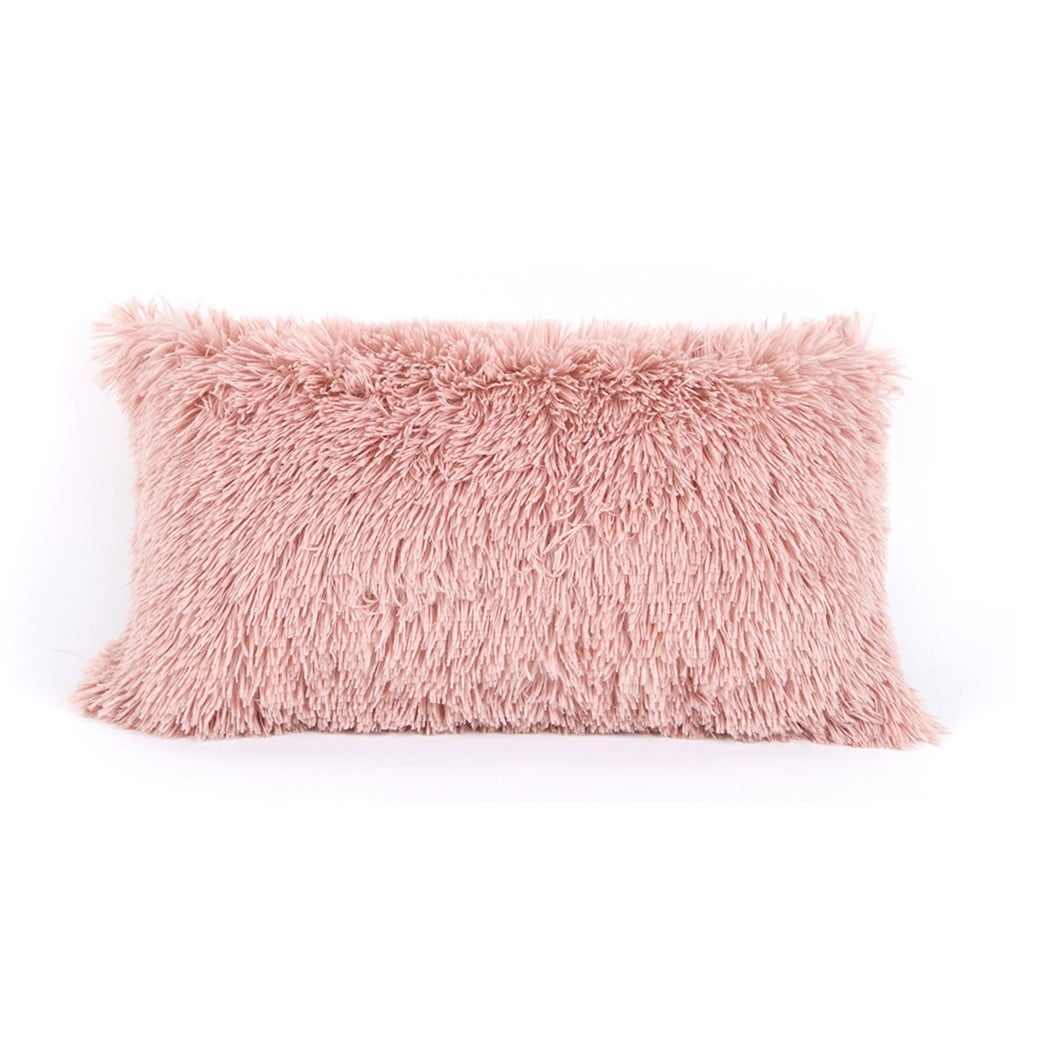 SUNFEX Decorative Faux Fur Throw Pillow Covers,Fluffy Soft Fuzzy Square