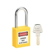 Lockout Tagout Locks 1-1/2 Inch Shackle Key Alike Plastic Safety Padlock Yellow