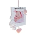 thumbnail image 3 of Baby Girl Christmas Ornament, Baby's First Keepsake Gift Photo Frame, Pink Girl Picture Frame, Christmas Tree Decoration with Custom Name Personalization, 3 of 3