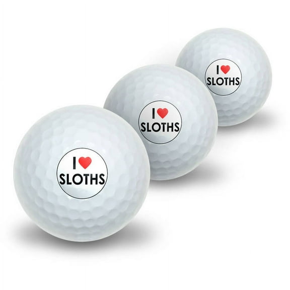 I Heart Sloths Novelty Golf Balls, 3pk