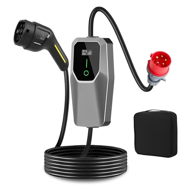 Kenally Cargador EV tipo 2 de 11 kilovatios, cargador portátil EV, cable de carga tipo 2, carga ajustable Paneles de instrumentos para automóviles