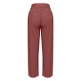 thumbnail image 7 of Linen Barrel Pants for Women Wide Leg Palazzo Cotton Drawstring Capris Casual Summer Beach Vacation Boho Baggy Trousers Pull On Light Brown XL, 7 of 7