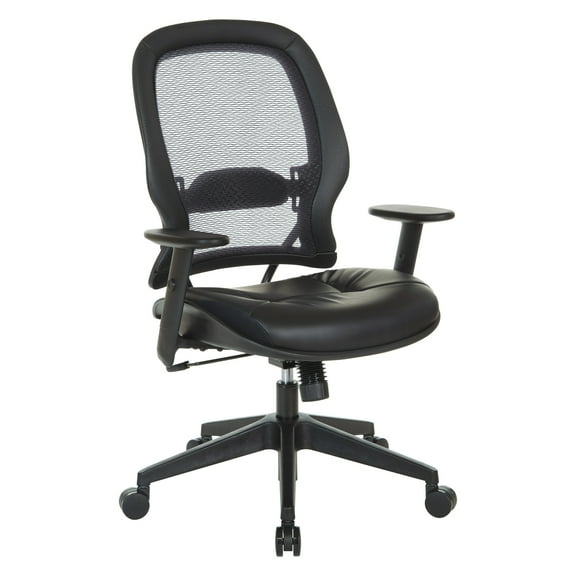 Dark Air Grid Back Managers Office Chair with Dillon Black  Fabric Seat